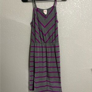 Mossimo Supply Co. Gray and Purple Striped Dress